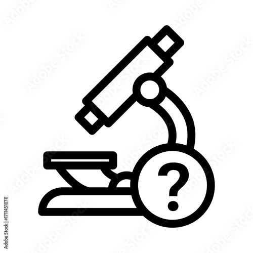 Microscope Inquiry Line Icon of Hypothesis Testing Icon Set