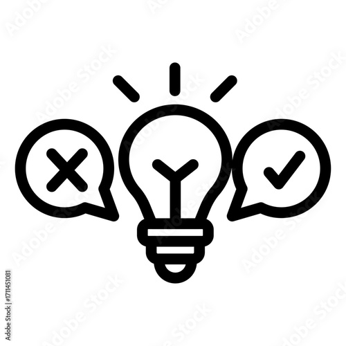 Idea Validation Line Icon of Hypothesis Testing Icon Set