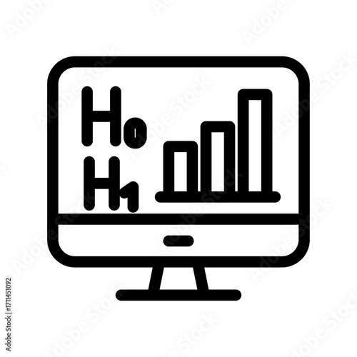 Hypothesis Analysis Line Icon of Hypothesis Testing Icon Set