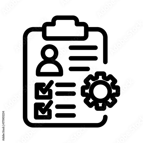 Performance Report Line Icon of Personalized Learning Icon Set