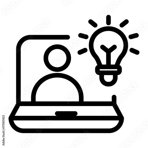 Innovative Learning Ideas Line Icon of Blended Learning Icon Set