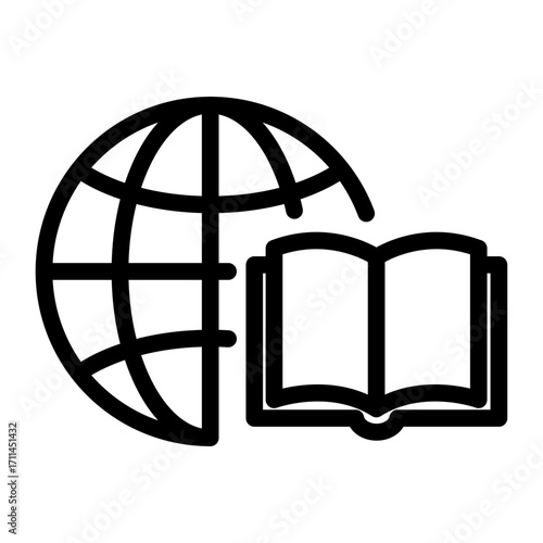 Global Learning Access Line Icon of Blended Learning Icon Set