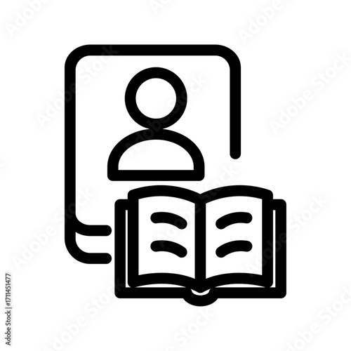 Online Book Learning Line Icon of Flipped Classroom Icon Set