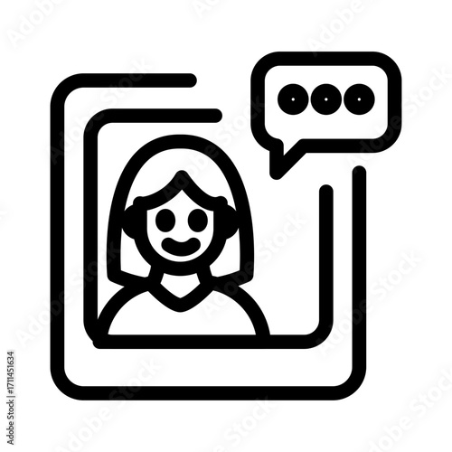 Video Call Learning Line Icon of Homeschooling Icon Set