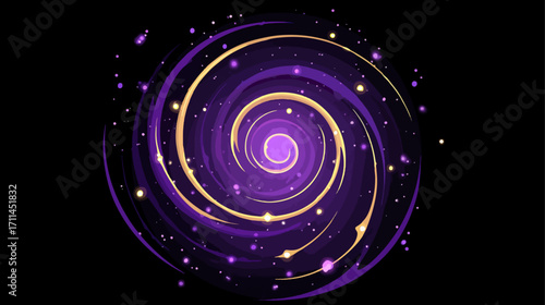 Abstract spiral design in purple and gold