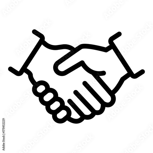 Handshake Agreement Line Icon of Student Organizations Icon Set