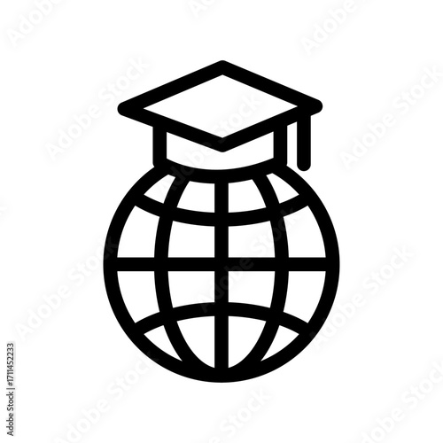 Global Graduate Network Line Icon of Student Organizations Icon Set
