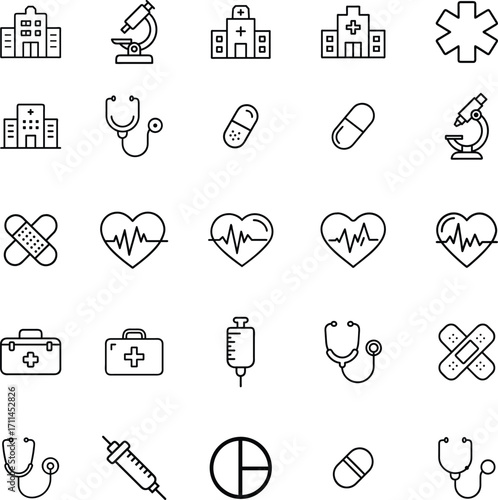 set of icons for medical