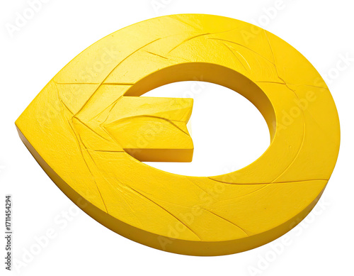 A stylized, yellow, textured letter 'G'