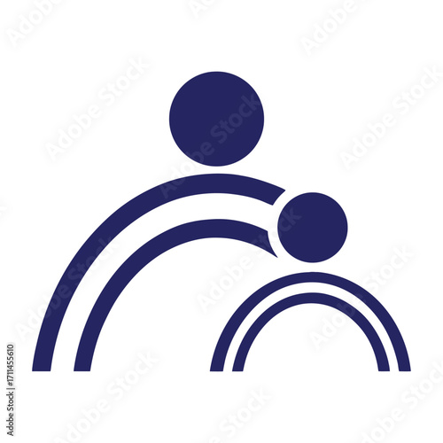Abstract symbol representing support care family community connection unity stakeholder icon