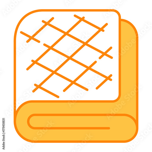 Picnic Blanket Filled Outline Icon Vector Illustration