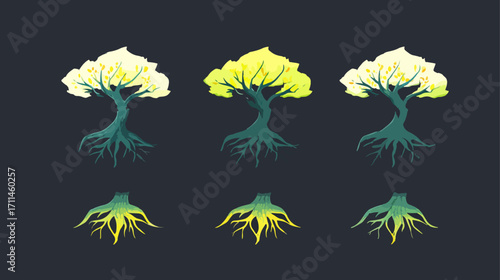 Tree growth stages illustration