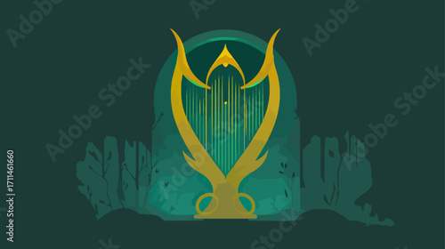 Fantasy harp portal graphic design
