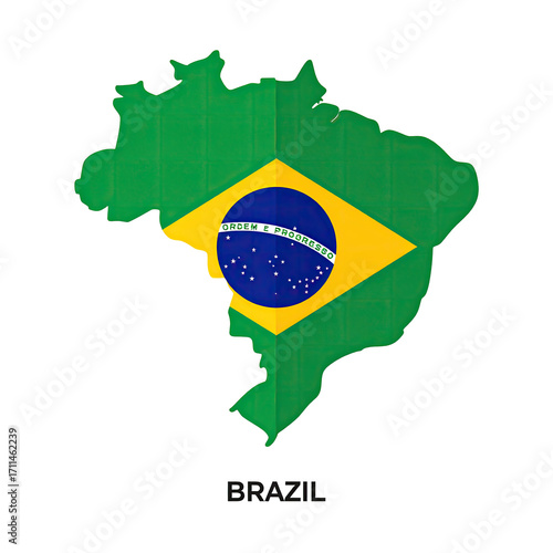 Map of Brazil shaped like the national flag