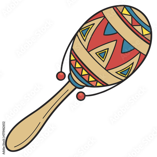 wooden maraca with a handle