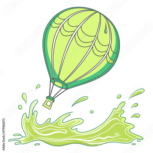 green hot air balloon