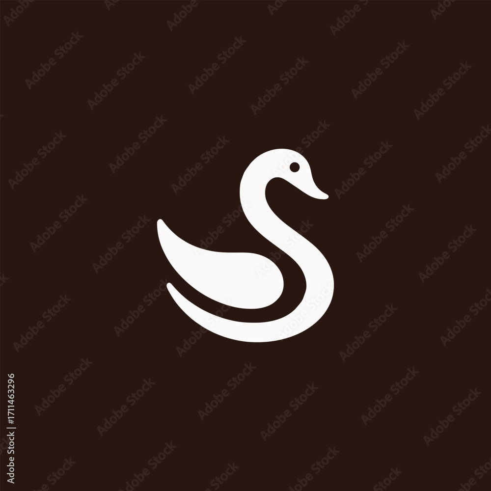 Fototapeta premium Elegant Swan Symbol Graphic Design Vector Icon