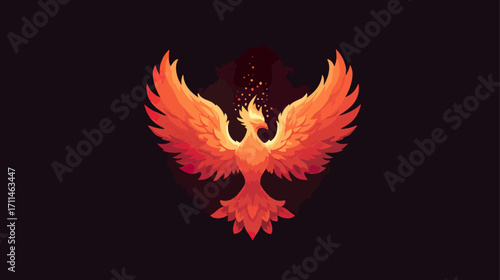 Fiery phoenix symbol of rebirth