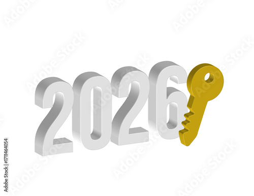 Simple 3D illustration of a person's avatar icon with a key. Transparent background in PNG format.