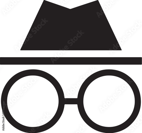 incognito, icon, design, vector, glasses, illustration