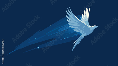 Abstract white bird in flight