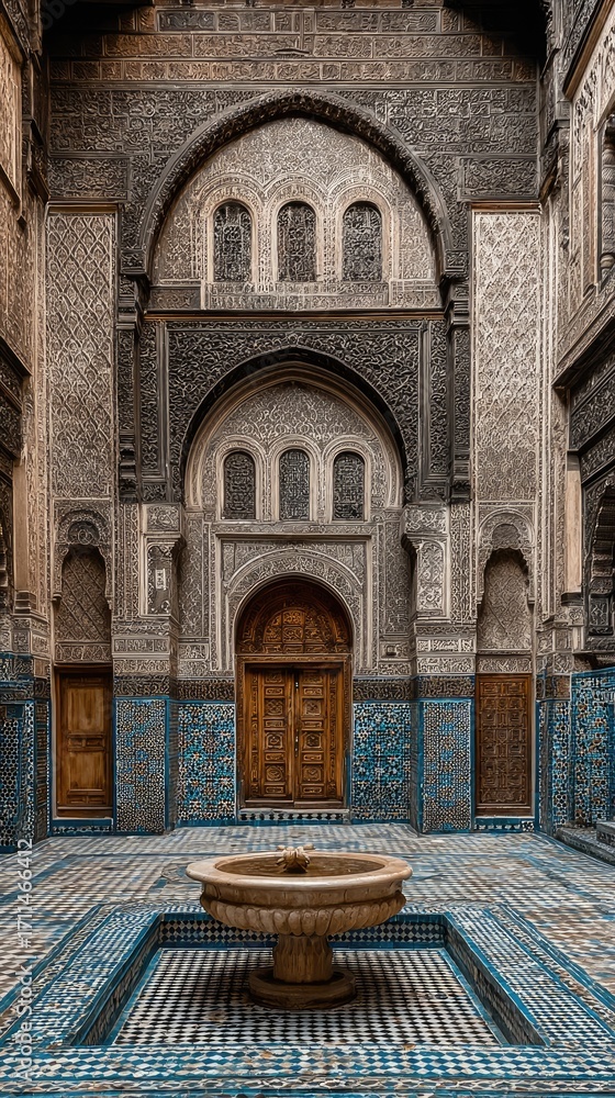 Obraz premium Ancient courtyard with arched entryway