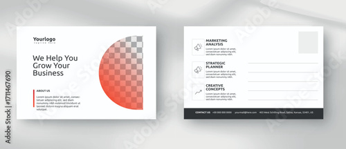Clean Corporate Business Postcard Template Minimal Marketing Flyer
