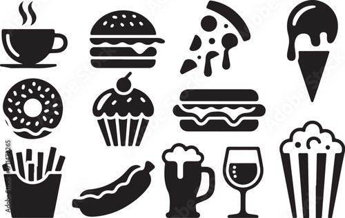 Delicious food icons craveable treats for any occasion