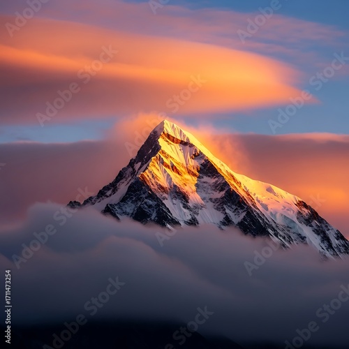 Majestic Mountain Peak Sunrise.