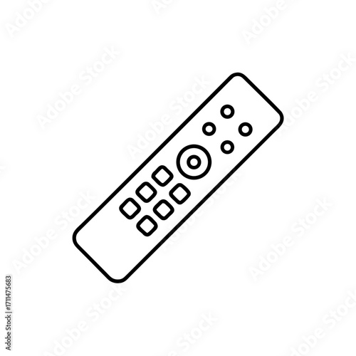 Outline of a remote control with many buttons on transparent background