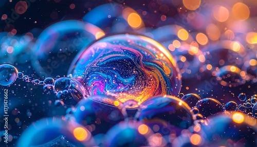 Abstract soda bubbles macro