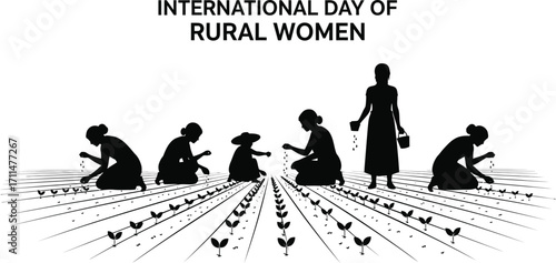 International day of rural woman concept with farmer empowering women in agriculture and community