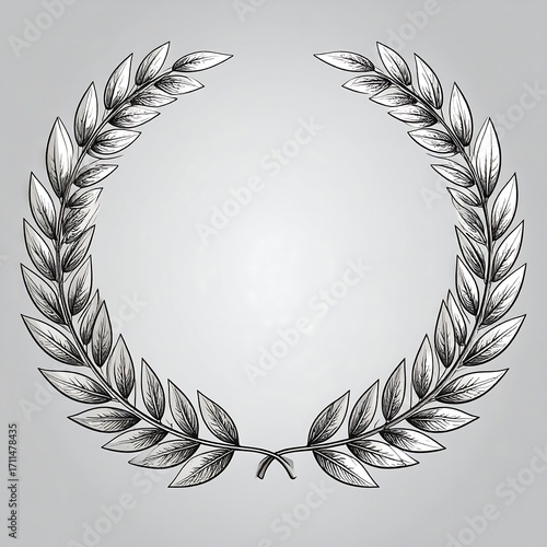 Elegant circular laurel wreath