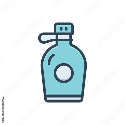Color illustration icon for handwash bottle