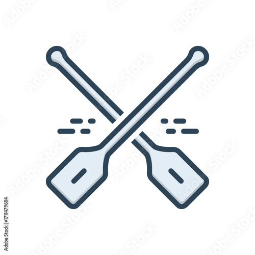 Color illustration icon for paddle