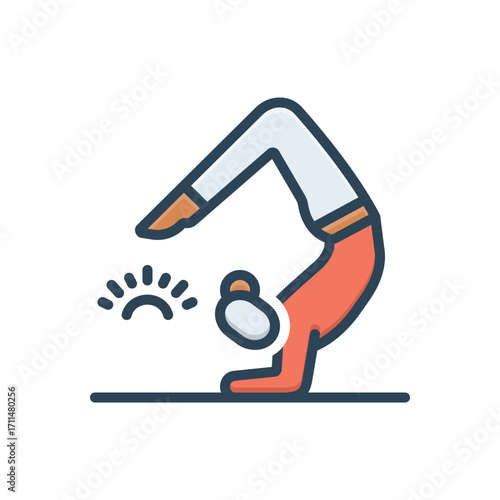 Color illustration icon for yoga