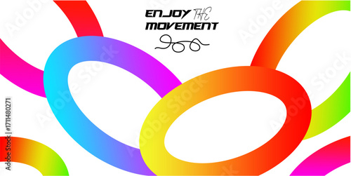 Oval colorful flowing shapes Background. Color Shapes Pattern. Rainbow Ribbon Graphic Design. Modern Abstract Iridescent Line with Background White Transparent