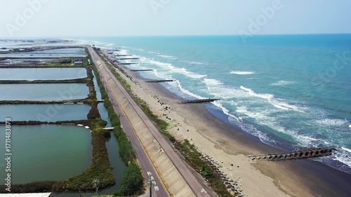 Natural Ocean Scenery at Tainan Shore