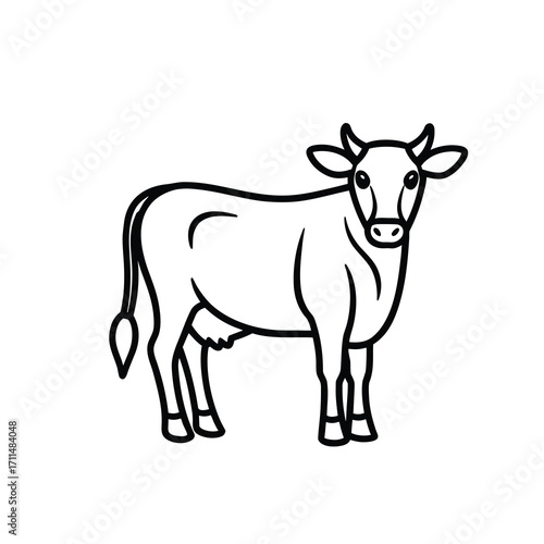  white silhouette of a cow