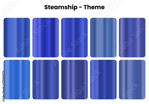 Ocean Steamship Gradient Pack, Capturing maritime history and ocean travel through deep blue tones, Perfect for vintage designs and nautical visual content