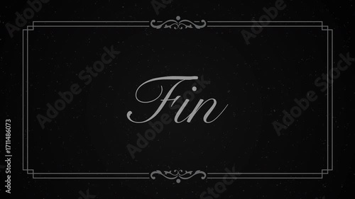 Fin translation finish text writing 4K animation for ending movie
