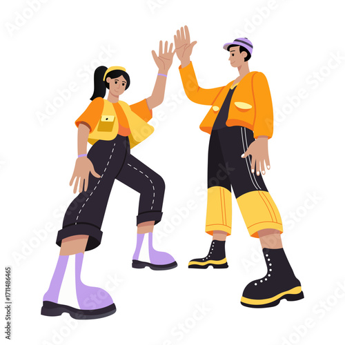 An illustration of volunteer team designed in flat style
