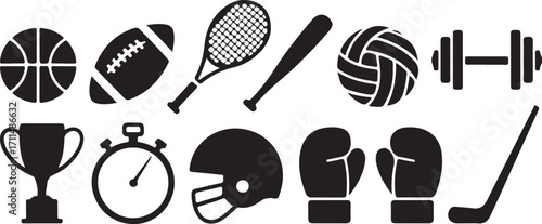 Exciting sports icons for fitness and competition