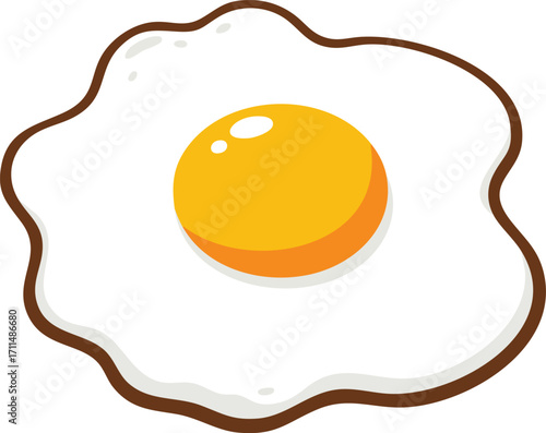 A cartoon drawing of a fried egg with a runny yolk.