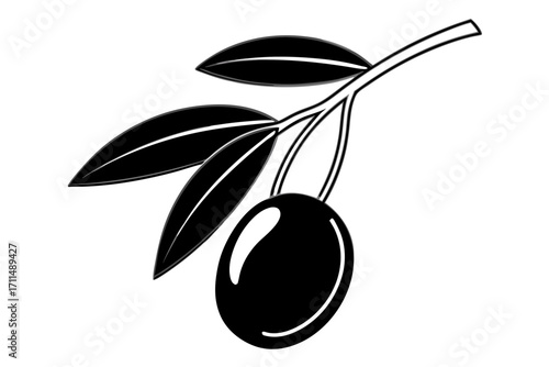 black olives with leaves