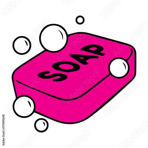 Pink Soap with Bubbles