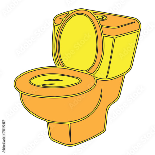 Orange and Yellow Toilet