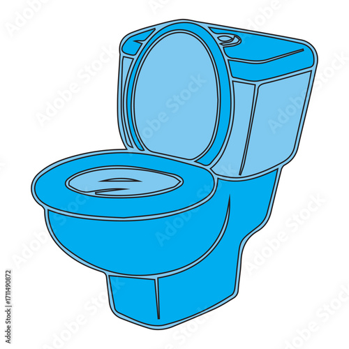 Blue Toilet Bowl Icon