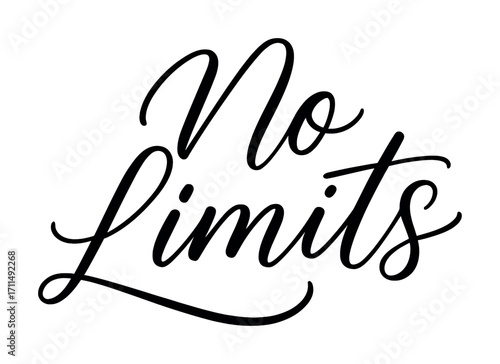 No limits inspirational typography in elegant handwritten script