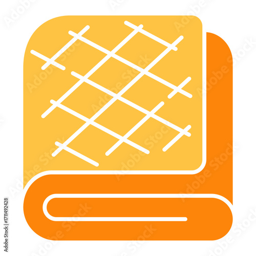 Picnic Blanket Flat Color Icon Vector Illustration